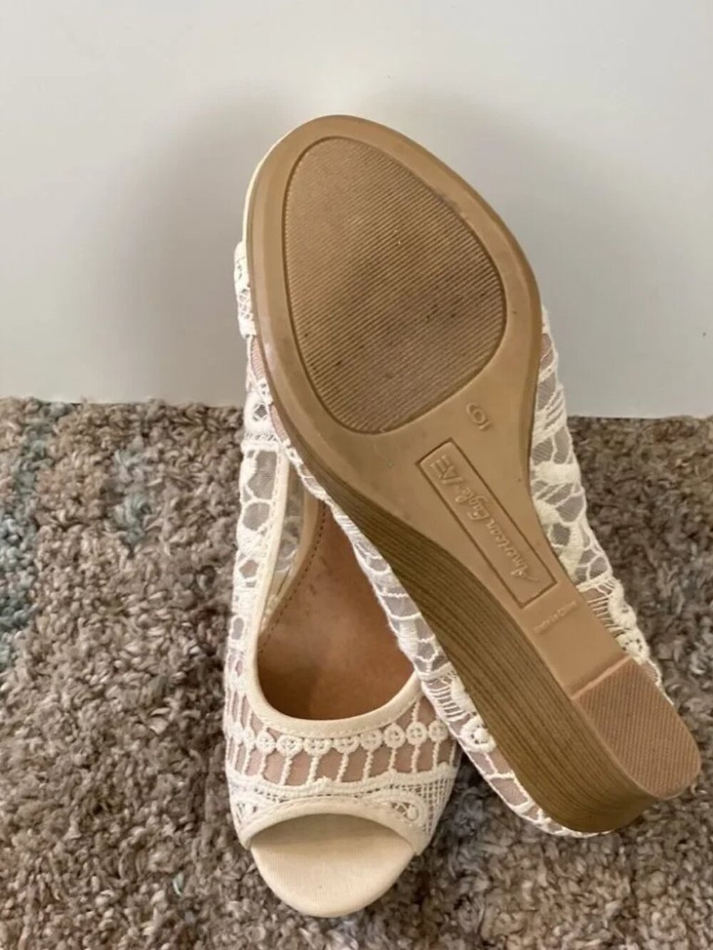 American Eagle Crochet 4 Inch Wedges Womens Size 6 A498 - Picture 4 of 4